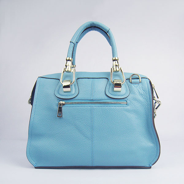 Fake Hermes New Arrival Double-duty leather handbag Light Blue 60669